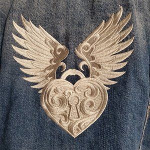 Forever 21 Medium Jean Jacket with Beautiful Embroidery